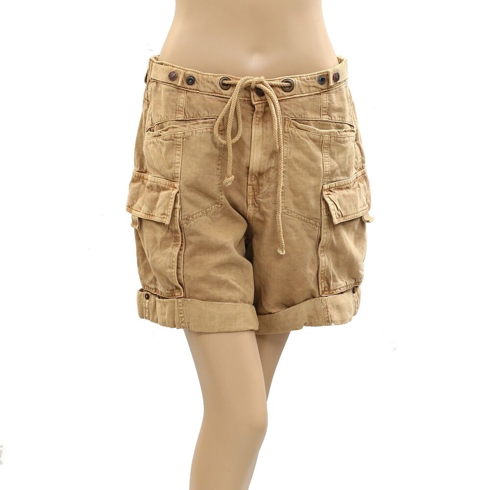 Free People Frankie Washed Shorts Low-Waisted Cargo Lightweight Casual S 287976 - Picture 9 of 10